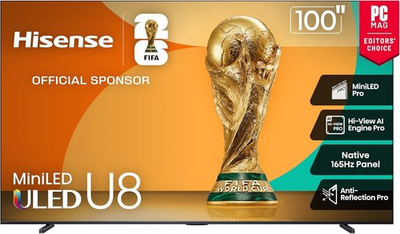#ad Hisense 100quot; U8 Mini LED 4K Google TV 165Hz VRR 288 100U8QG 2025 Model NEW $1538.14