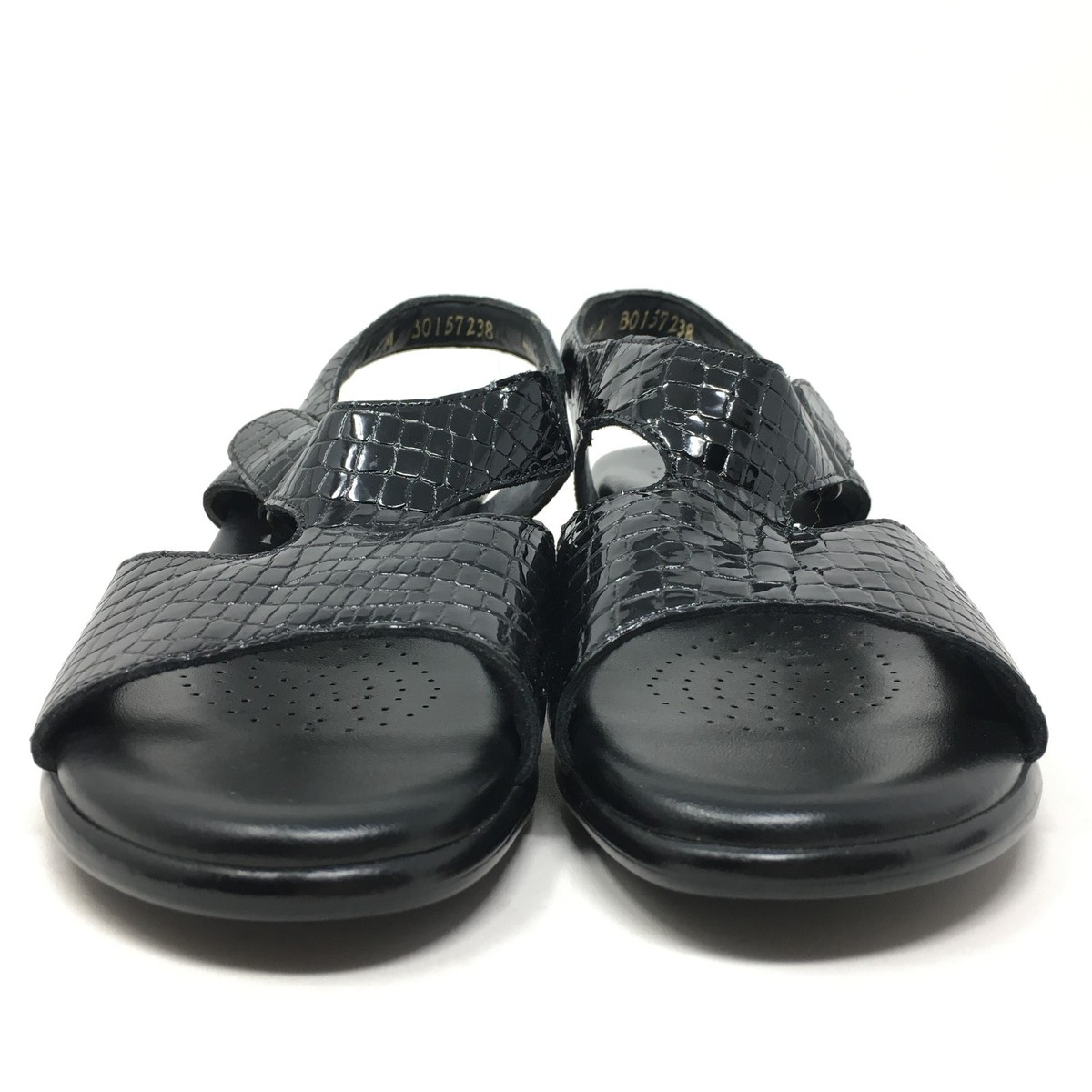 NEW SAS Suntimer Sandals Shoes Womens Size 6 Black Croc Patent