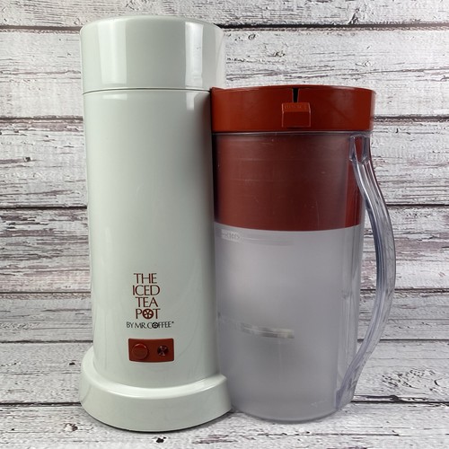 Mr Coffee The Iced Tea Pot 2 Quart Brew Basket Pitcher Red Model TM1.5 Works - Picture 1 of 9