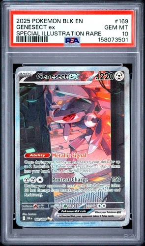 2025 POKEMON BLK EN-BLACK BOLT SPECIAL ILLUSTRATION RARE #169 GENESECT EX PSA 10