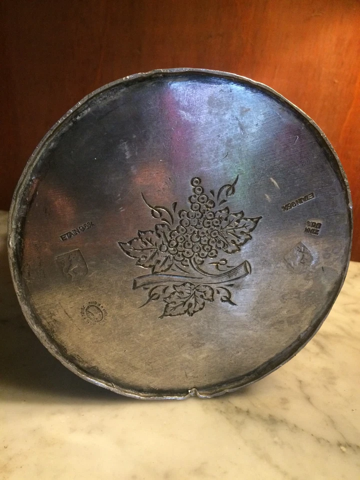 Seau à champagne ou à vin ,rond avec motifs raisin et feuilles de vigne - Photo 2/4