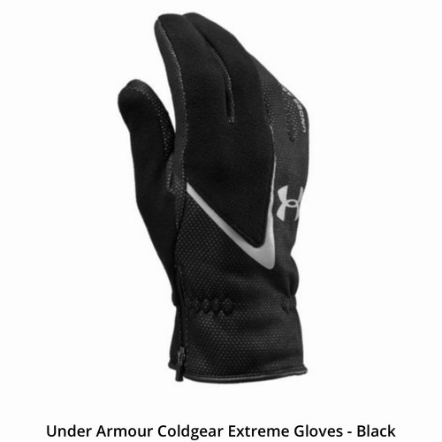 Under Armour Extreme Coldgear Running Glove Sz Small Black Reflective