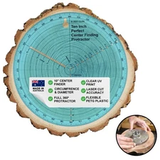 clearly printed 10" circle center finder tool, protractor, and circle maker t...