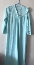 Vintage Ballet Cottagecore Blue Long Sleeve Long Nightgown Sz SMALL Granny Gown