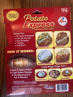 Ontel Potato Express ''As Seen On TV'' Microwave Potato Cooker New Sealed Package