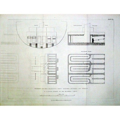 ENGINEERING - Boilers of HM Steam Ships Hermes Spitfire and Firefly - Print 1851