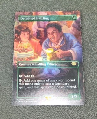 MtG Delighted Halfling Borderless Foil   LTR   EN
