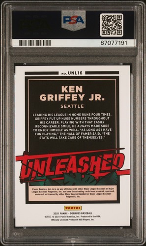 2021 Panini Donruss - Unleashed Ken Griffey Jr #UNL16 Vector PSA 10 - Picture 2 of 2