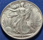 A 1943-P WALKING LIBERTY HALF DOLLAR. HIGH GRADE