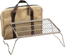 REDCAMP 13.6" Small Folding Campfire Grill, 304 Stainless 13.6x9, Silver 