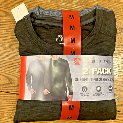 Rugged Elements Sued Long Sleeve Crew 2 Pack | Medium | Brand New | Free Ship!
