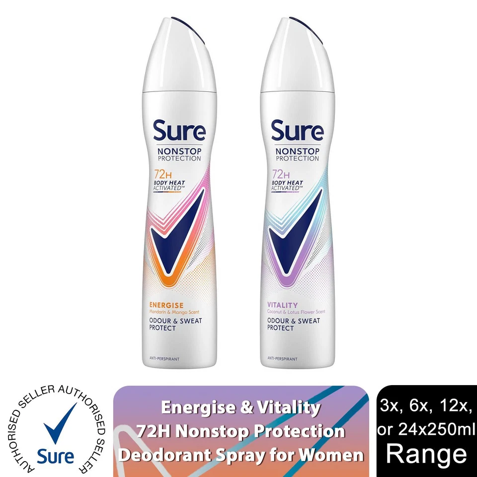 Sure Women Energise & Vitality Deodorant Spray Nonstop Protection, 250ml