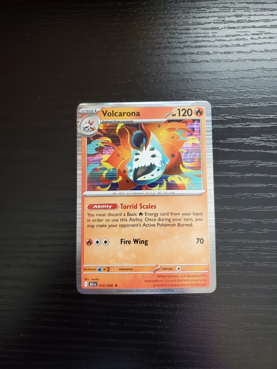volcarona pokemon card value stage 1 Stage 1 Volcarona HP 140 Flame Cloak Heat Blast Fire Orange Bright Pokmon