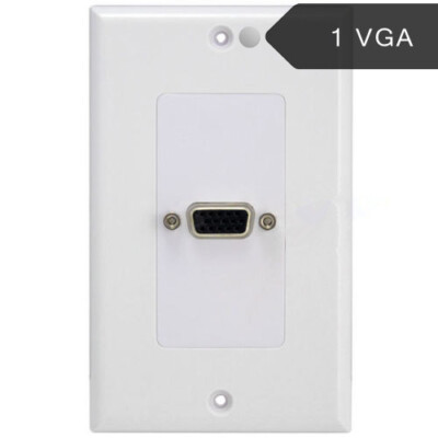 VGA S-VGA 15pin Female Home TV AV Wall Outlet Video Socket Plate Panel Audio
