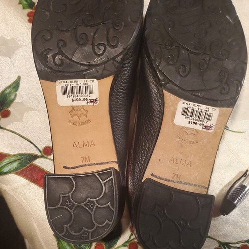 Brighton Alma Slides Mules Shoes Brown Leather Croc Patter Tassel Slip On Sz 7 - Picture 21 of 23