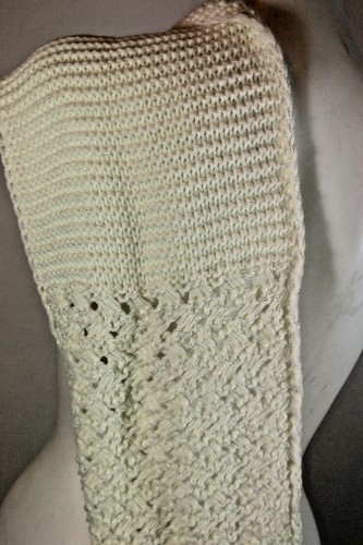 OS Limited Edition Scarf Beanie Set Cream Knit Metallic Silver Infinity New NWT - Picture 9 of 10