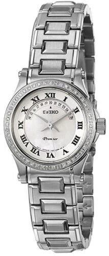 SEIKO WHITE MOP DIAL DIAMOND BEZEL SAPPHIRE WOMEN S WATCH SXD773