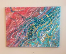 'Sahara' Original Handmade Unique Art Acrylic Canvas Painting Textured 30x40cm