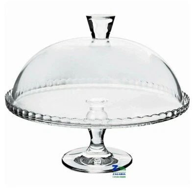 GENERAL TRADE SPA ALZATA IN VETRO CON CAMPANA PORTA DESSERT DOLCI TORTA PROFITTEROLES