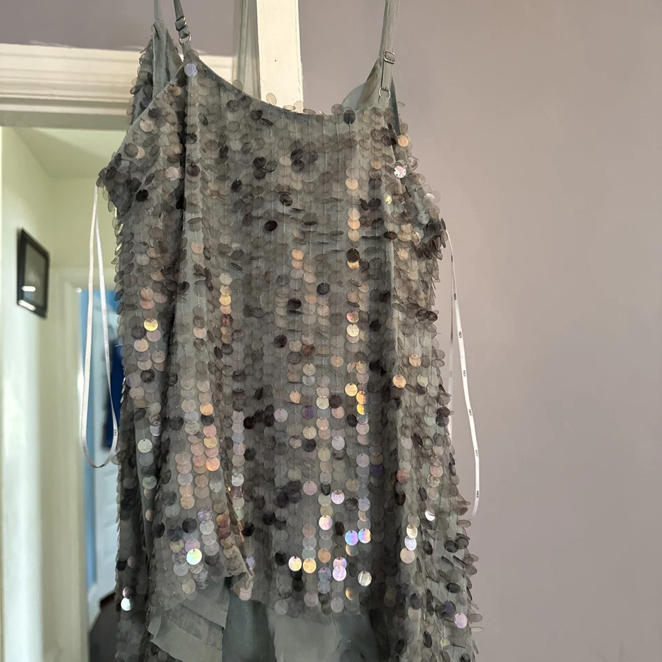 Camiseta sin mangas MLV Chloe adornada gris talla S Foto 2 de 2