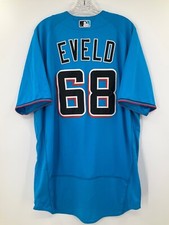 TOMMY EVELD #68 MIAMI MARLINS NIKE GAME USED JERSEY SPRING TRAINING SIZE: 46