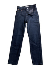 Levis Jeans Womens 26 Black Wedgie Button Fly High Rise Straight Leg Dark Wash