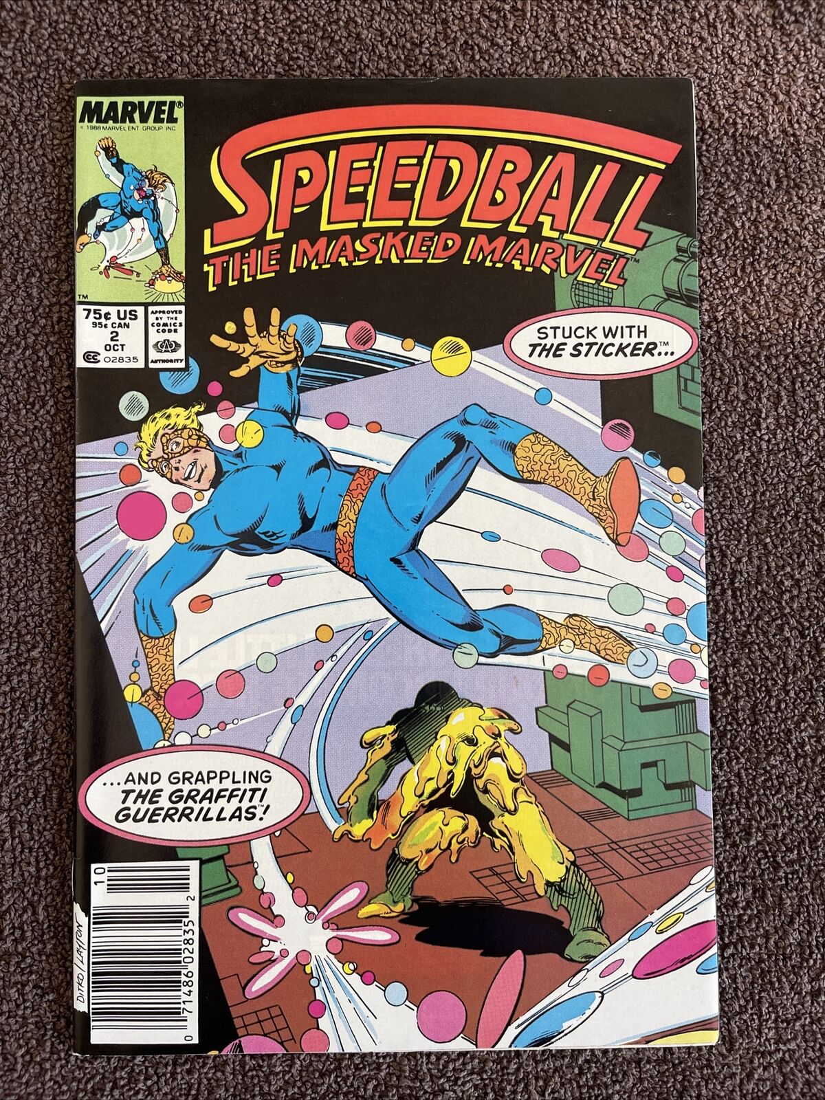 SPEEDBALL #2 (Marvel, 1988) Stern & Ditko ~ Newsstand
