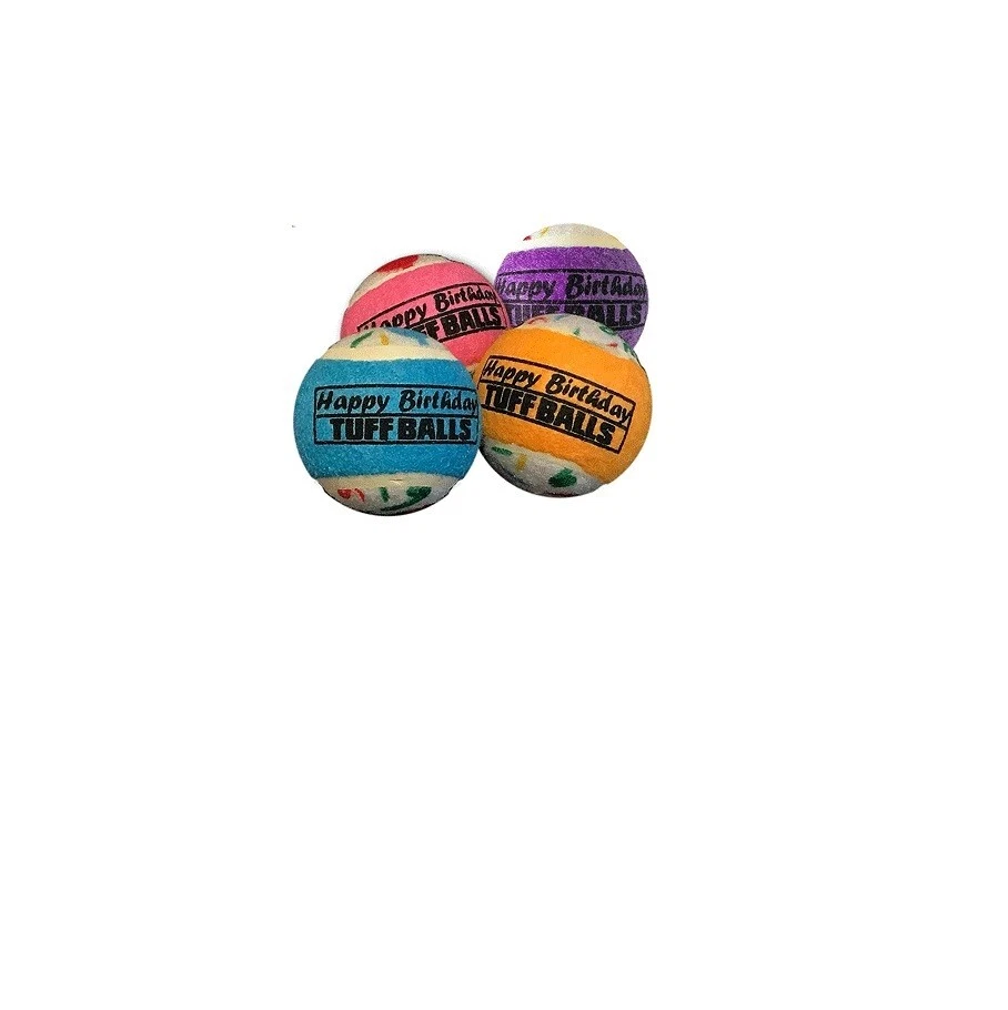 Happy Birthday Tuff Balls for Dog Toy 1.8
