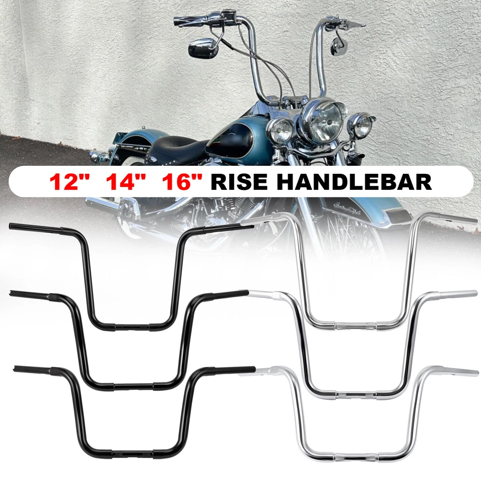 Manillar Ape Hanger 12/14/16" 1-1/4" apto para Harley SportsterXL FLST FXST EE. UU. Foto 3 de 4