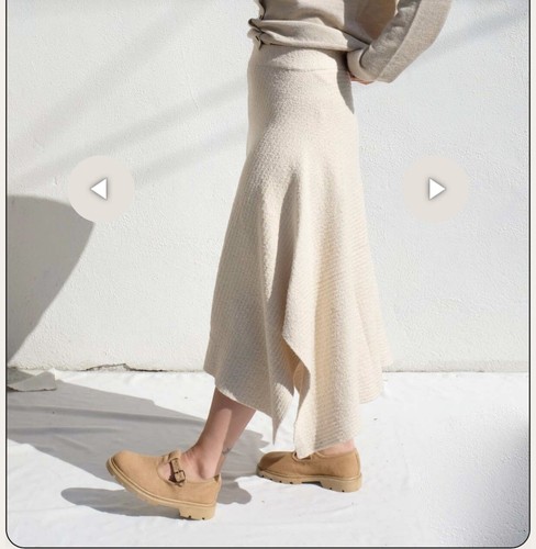 Lauren Manoogian Ribbed Boucle Ottoman Style Knit Skirt Cream Ecru Natural M 2 - Picture 21 of 23