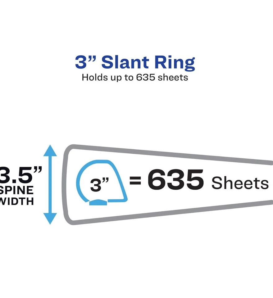 (2) Avery Heavy-Duty 3" 3-Ring View Binder White (2 pack) - Image 3 of 3