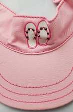 Build-A-Bear BABW Pink Rhinestone Flip Flops Visor - EUC