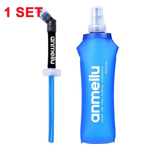 Sport Soft Water Bottle Folding Flask BPA Free TPU for Running, Hiking, Cycling - Picture 18 of 20