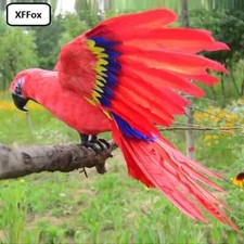 foam feather red simulation wings parrot model bird gift about 45x60cm