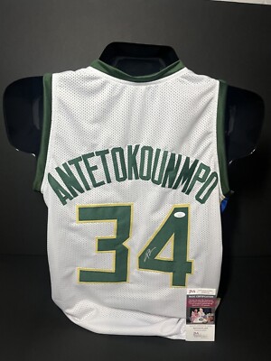 Giannis Antetokounmpo SIGNED Custom White Milwaukee Bucks