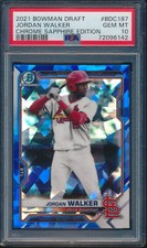 PSA 10 JORDAN WALKER 2021 Bowman Chrome Draft SAPPHIRE Refractor Cardinals GEM
