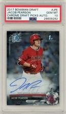 Jacob Pearson PSA 10 2017 Bowman Chrome Draft Picks Auto Angels 28609292