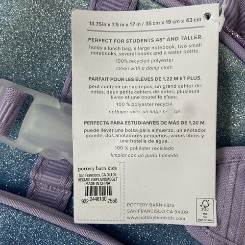Nuovo! ZAINO GRANDE bambina fienile ceramica monogramma ANNIE scintillante glitter - Foto 3 di 4