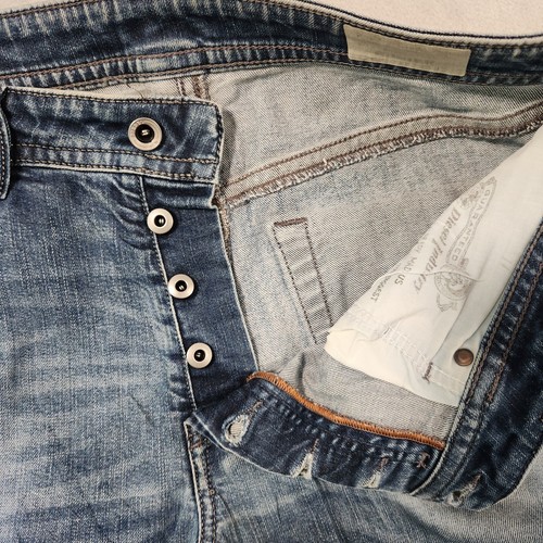 DIESEL MENS JEANS SIZE 31 BUSTER STRAIGHT SLIM STRETCH DISTRESSED BLUE DENIM - Picture 7 of 14