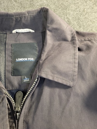London Fog Jacket Long Sleeve Full Zip Men's Size L Black Bomber - Picture 10 of 15