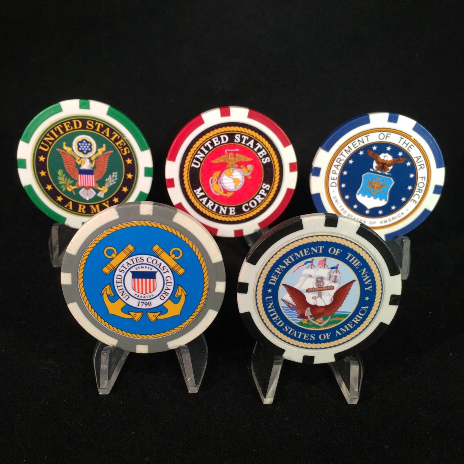 5 pc Military Branch Poker Chip Set eBay