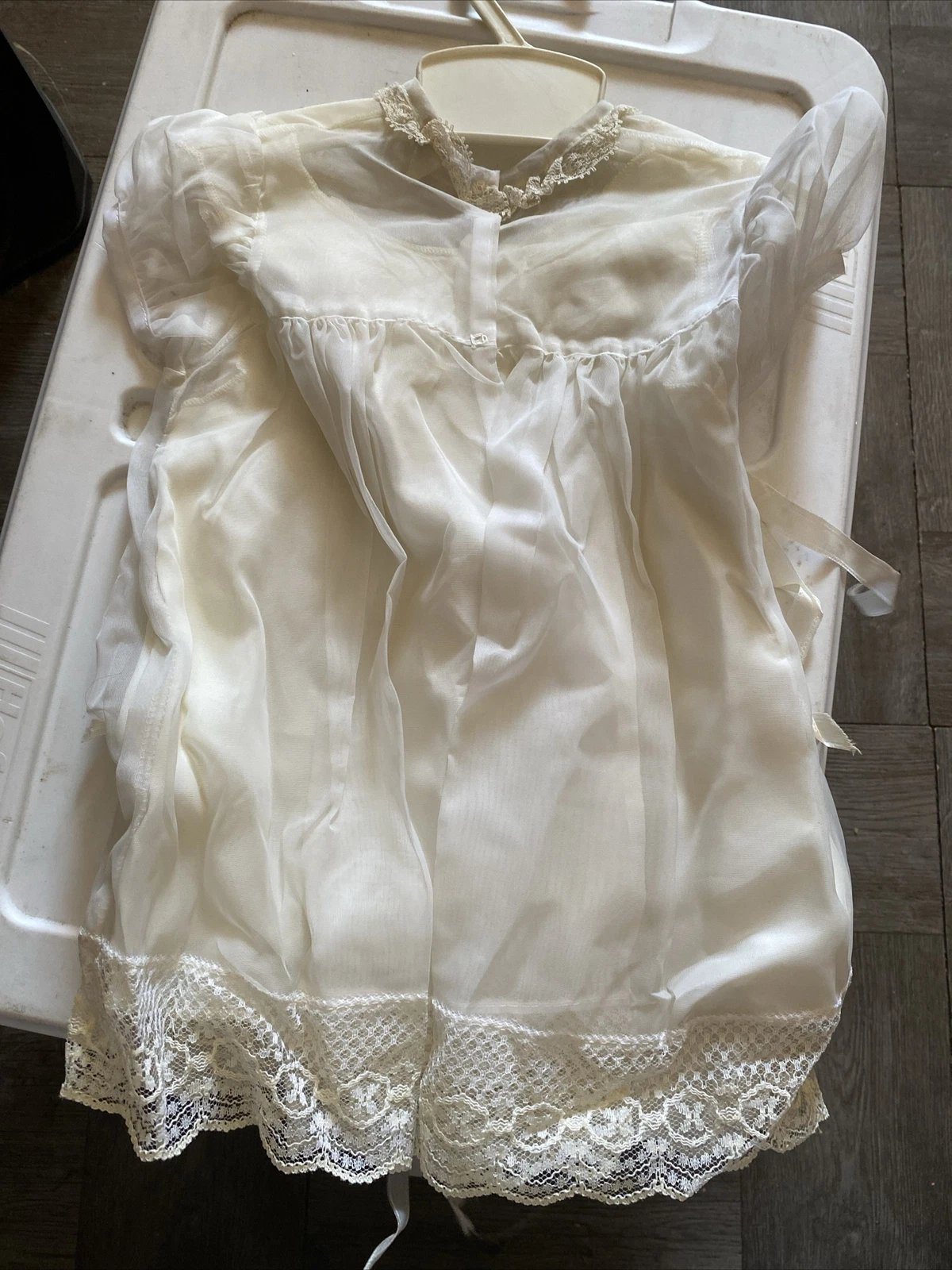 OFF WHITE Vestito Vintage Neonato Bambino Battesimo Off White E Pull Over 2pz.