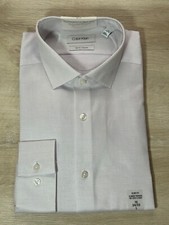 NWT Calvin Klein Mens Shirt Lilac 16 34/35 L Slim Fit Performance Non Iron