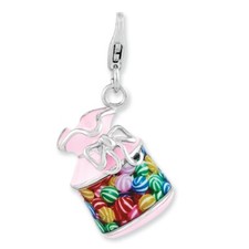 Candy Jar Charm 3D Enameled .925 Sterling Silver Click On Amore La Vita