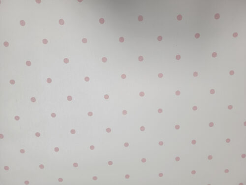 wallpaper rolls Norwall  White with Pink Polkas Dots Girls room nursery - Bild 1 von 3