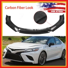 Universal Front Bumper Lip Spoiler Splitter Protector Body Kit Carbon Fiber Look