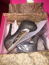 Womens Betsey Johnson Diskko high heels black/gold sparkly GORGEOUS, NIB, 7.5