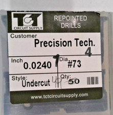 TCT REPOINTED DRILLS UCY 73 0.0240" DIA 0.393" FLUTE LOT OF 50 