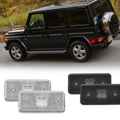 Set Front Amber Rear Red LED Side Marker Light For Mercedes W463 G-Class 02-2014