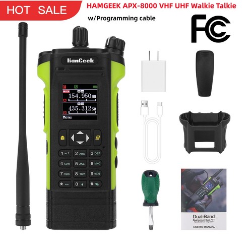 HAMGEEK APX-8000 12W Dual Band Radio VHF UHF Handheld Transceiver 999CH